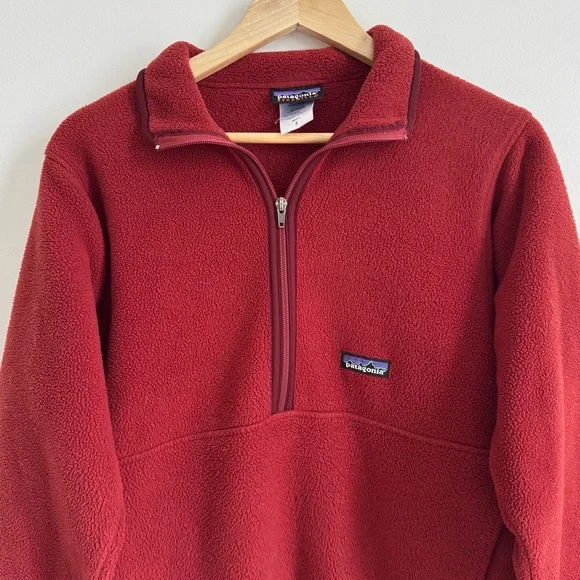 Patagonia Synchilla Pullover Half Zip Sweater Men’s Small Women’s Medium Orange - Picture 4 of 5